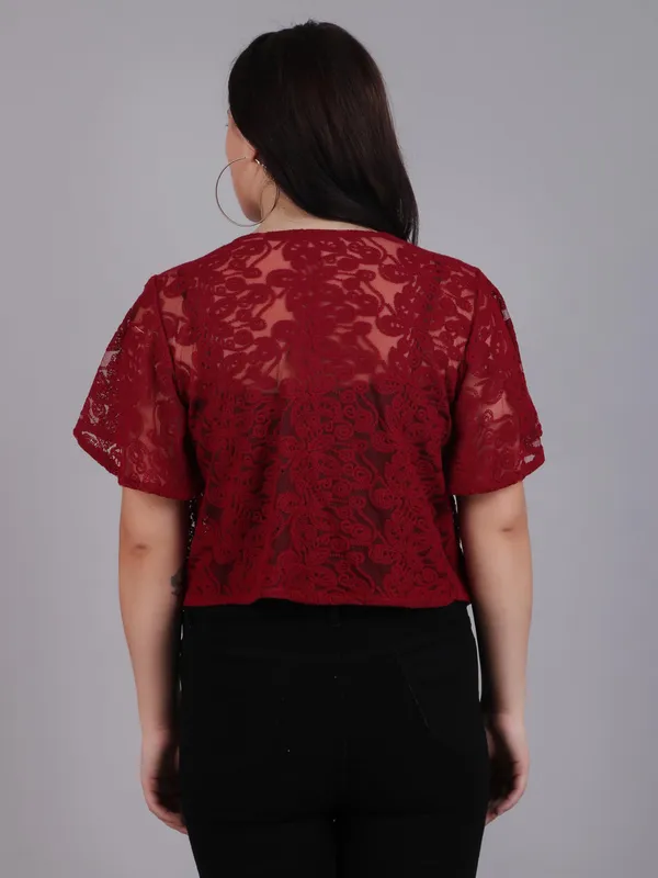 Dressitude-Maroon-Shrug