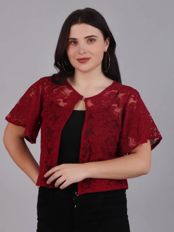 Dressitude-Maroon-Shrug