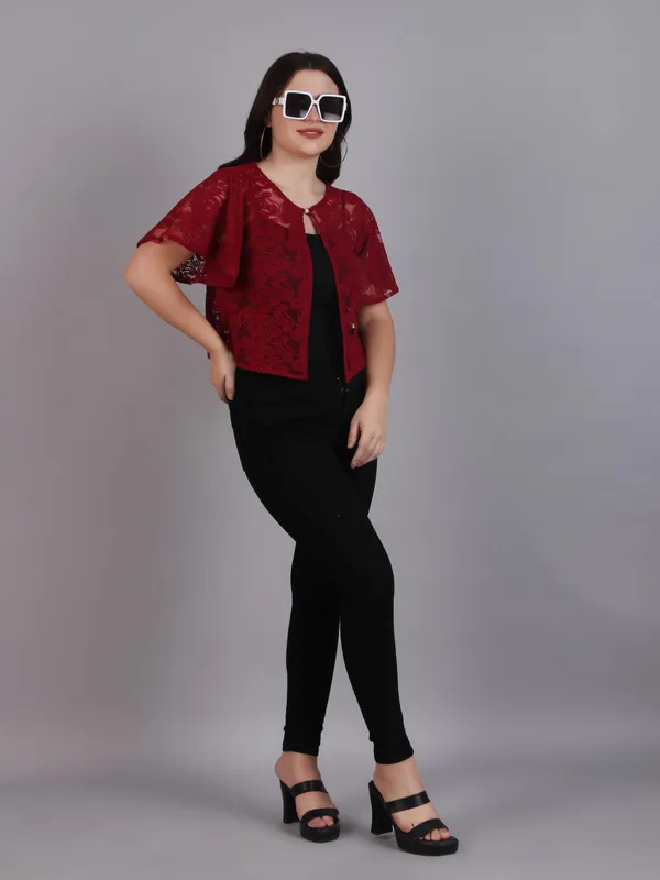 Dressitude-Maroon-Shrug