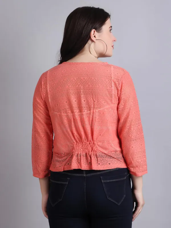 Peach_Cotton_Shrug_For_Women