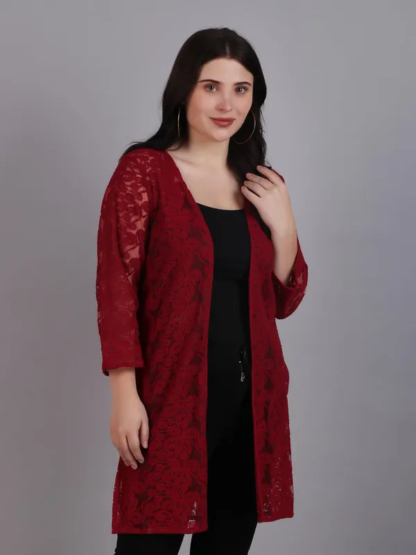 Dressitude-Maroon-Shrug
