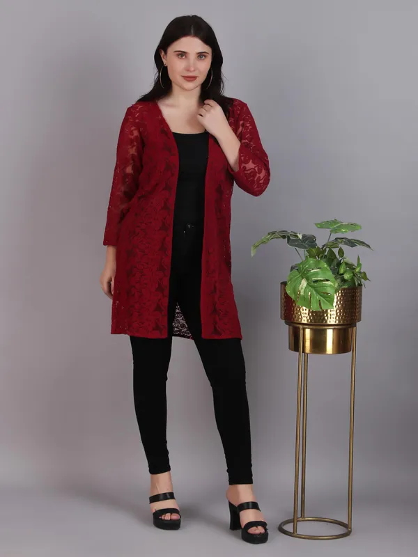 Dressitude-Maroon-Shrug
