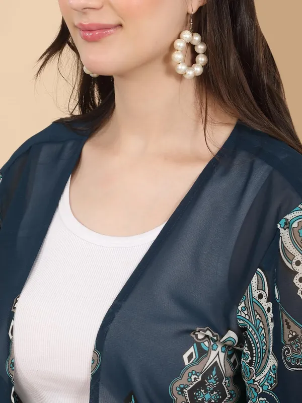 Teal_Georgette_Shrug_For_Women