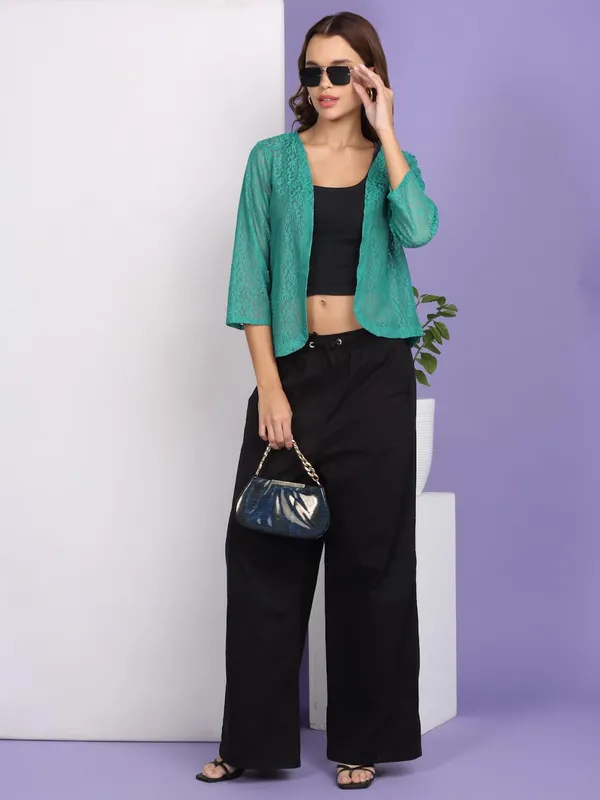 Green_Poly_Cotton_Shrug_For_Women
