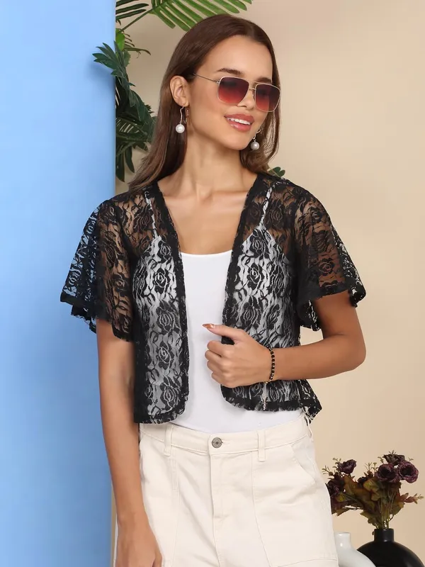 Black_Poly_Cotton_Shrug_For_Women