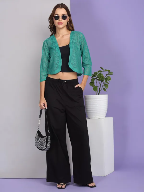 Green_Poly_Cotton_Shrug_For_Women