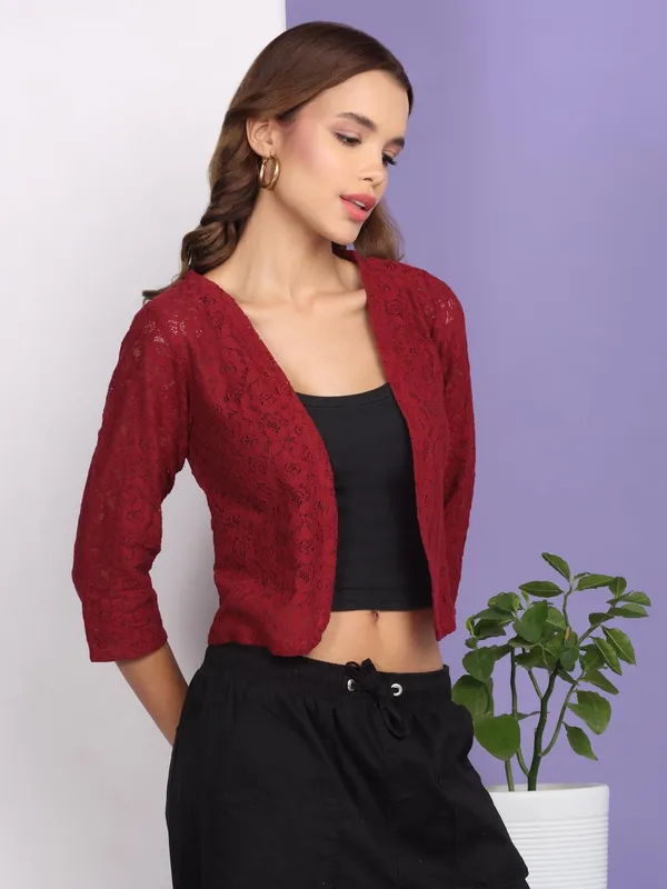 Dressitude-Maroon-Shrug