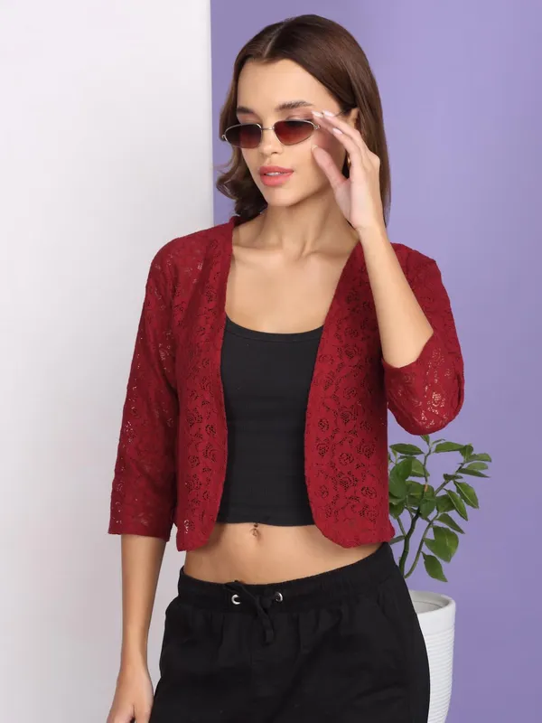 Dressitude-Maroon-Shrug