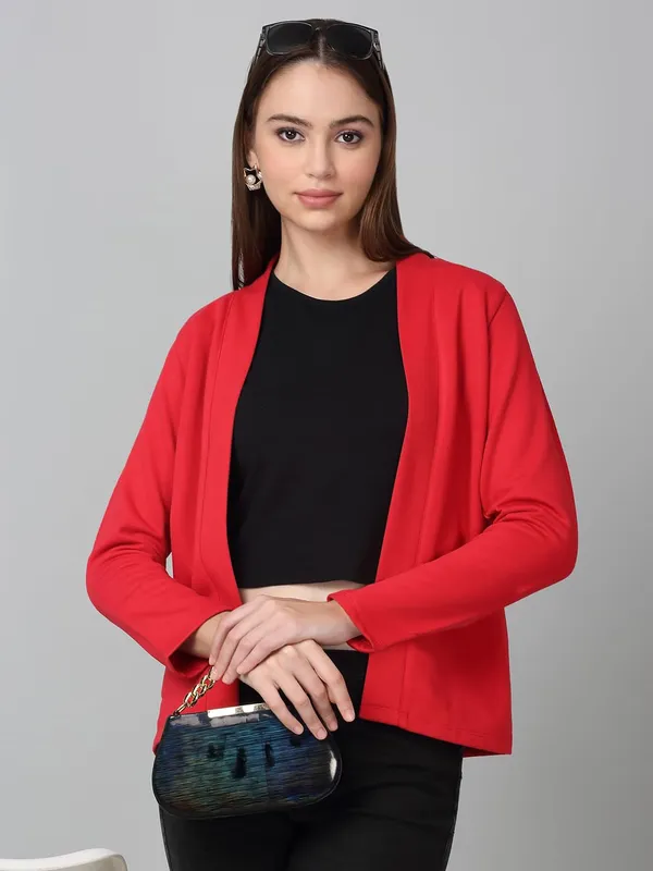 Red_Cotton_Shrug_For_Women
