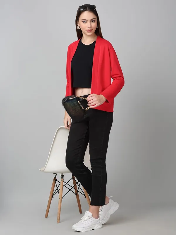 Red_Cotton_Shrug_For_Women