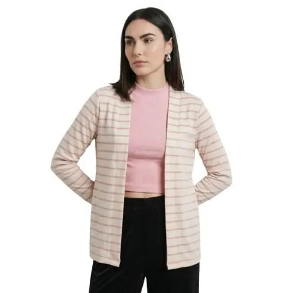 White_And_Pink_Fleece_Shrug_For_Women