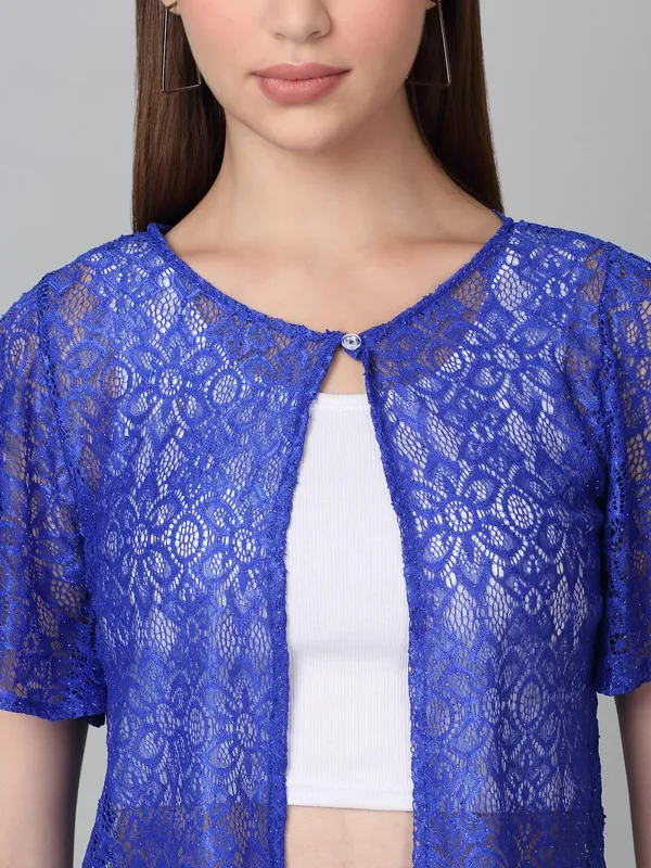 Royal_Blue_Cotton_Shrug_For_Women