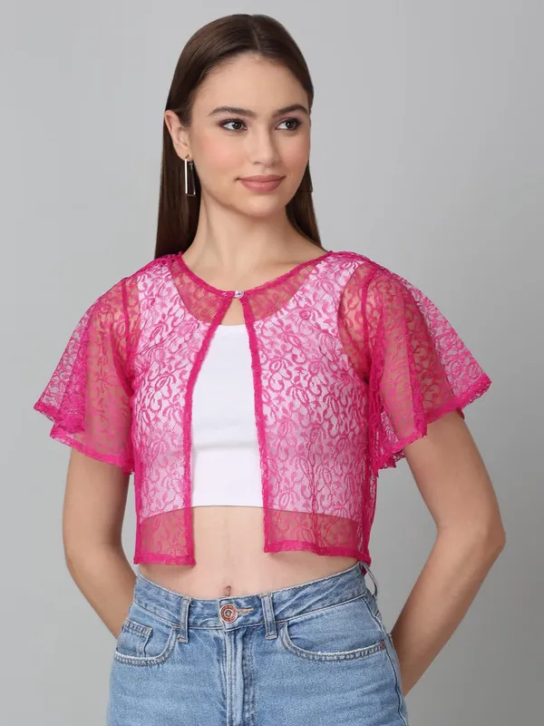 Pink_Cotton_Shrug_For_Women