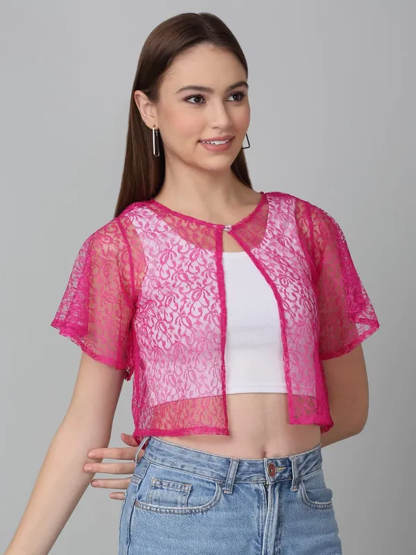 Pink_Cotton_Shrug_For_Women