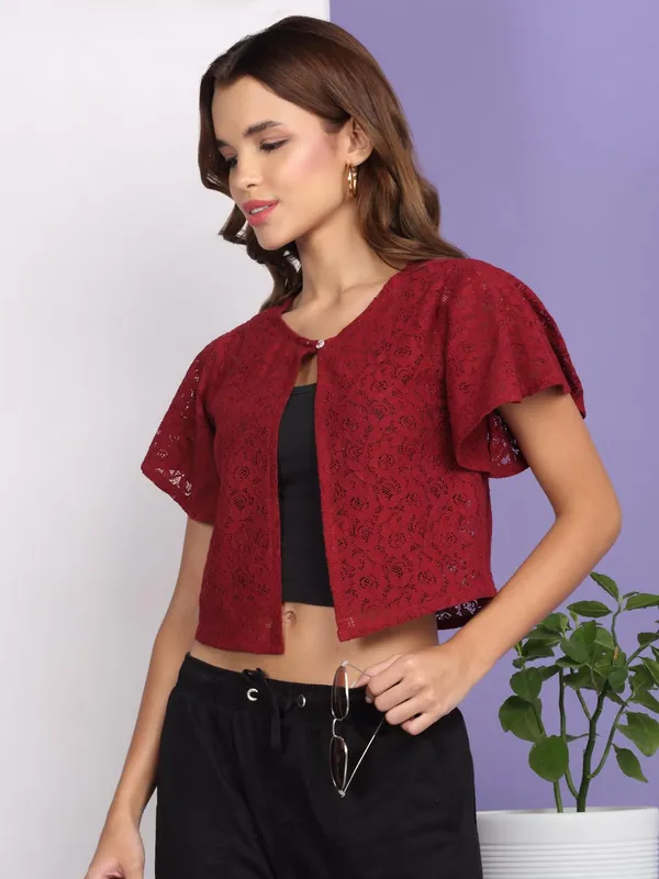 Dressitude-Maroon-Shrug