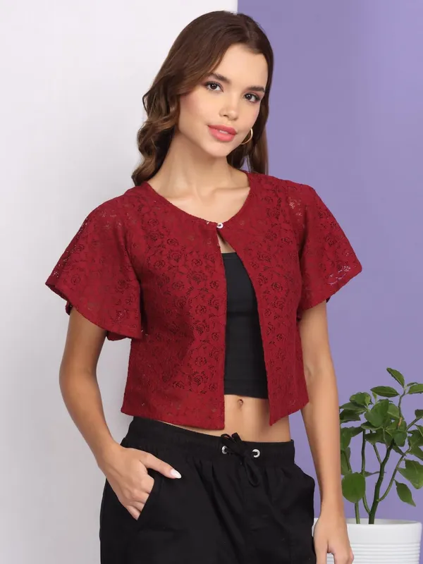 Dressitude-Maroon-Shrug