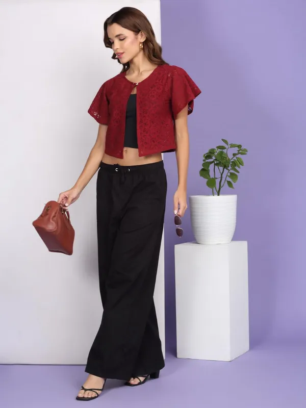Dressitude-Maroon-Shrug