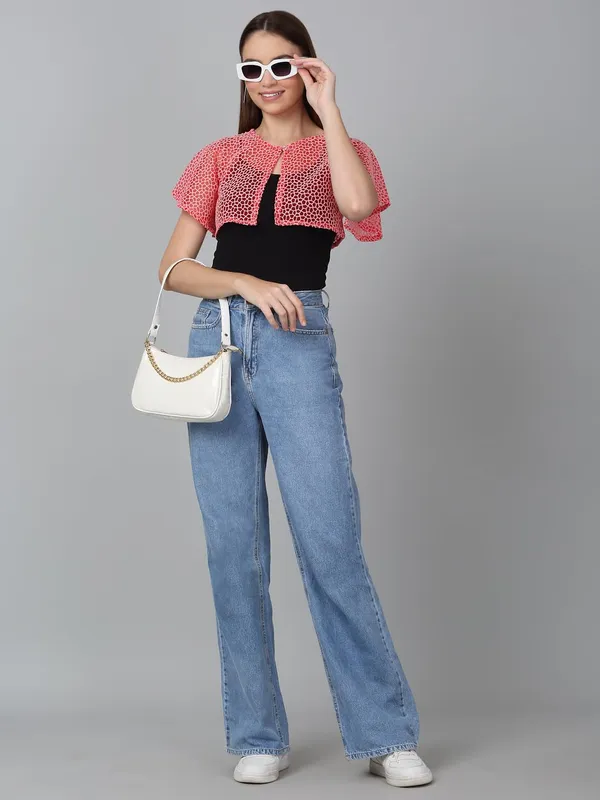 Red_Cotton_Shrug_For_Women