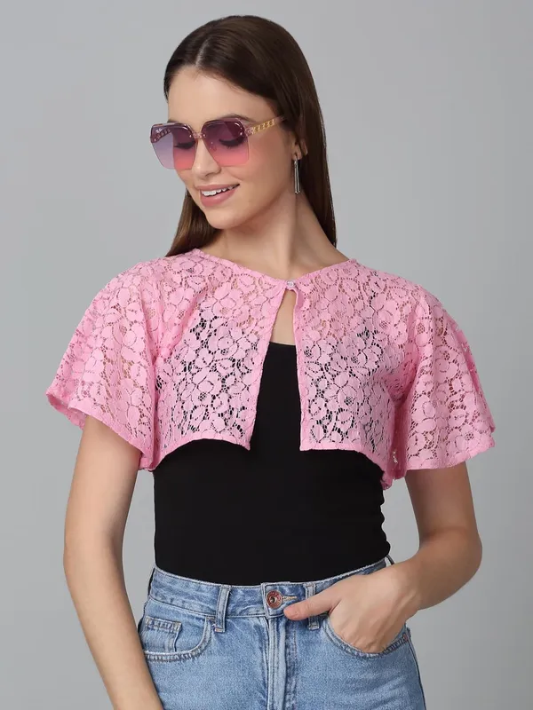 Pink_Cotton_Shrug_For_Women