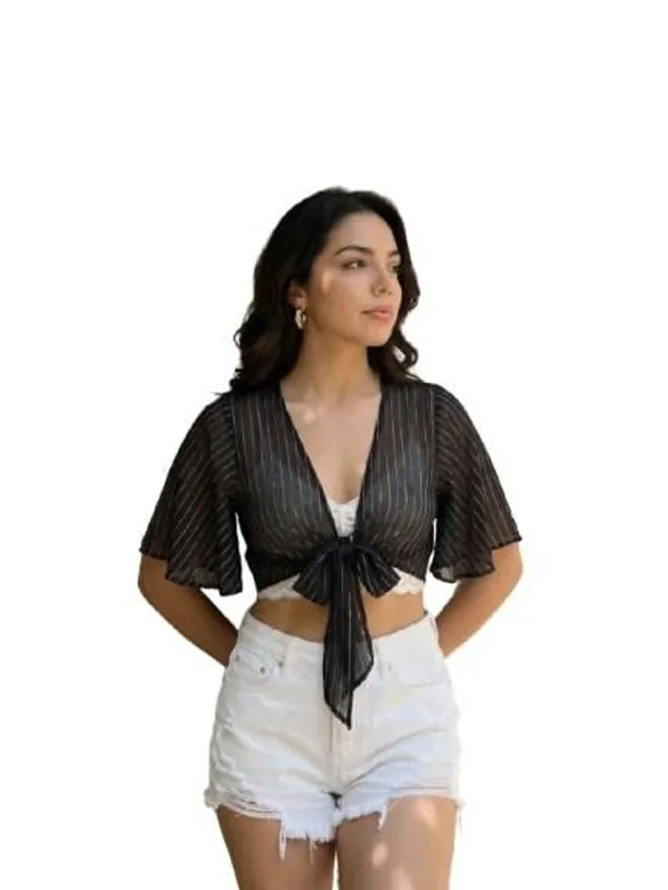 Black_And_Silver_Georgette_Shrug_For_Women