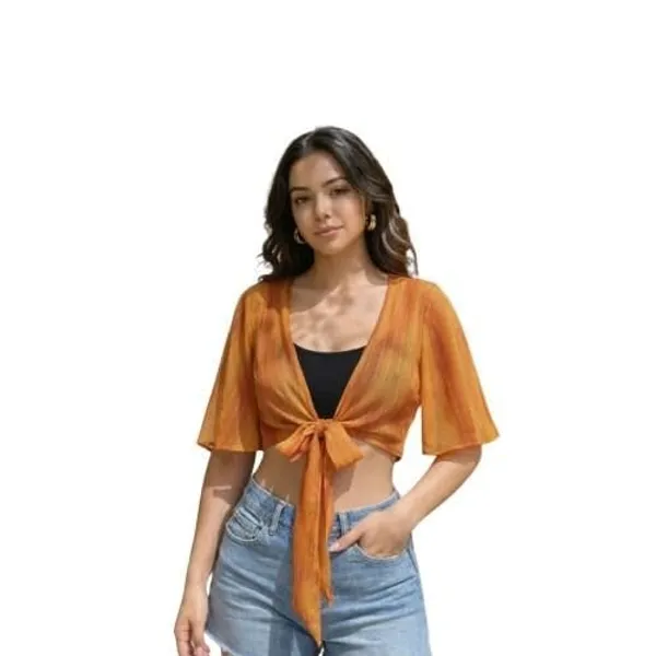 Rust_Georgette_Shrug_For_Women