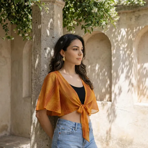 Rust_Georgette_Shrug_For_Women