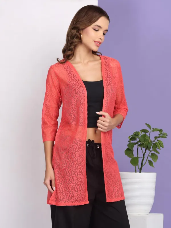Red_Poly_Cotton_Shrug_For_Women