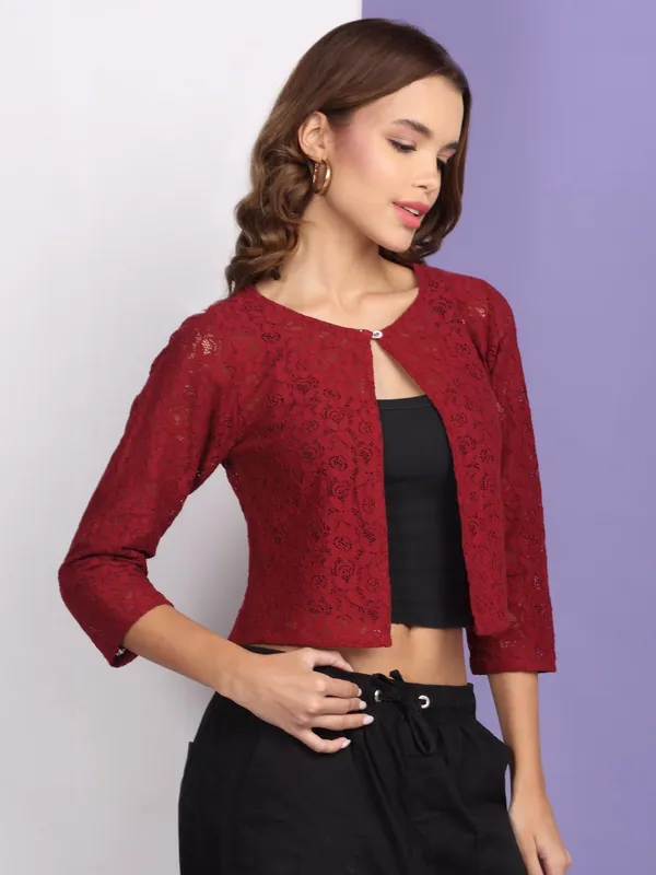 Maroon_Cotton_Shrug_For_Women