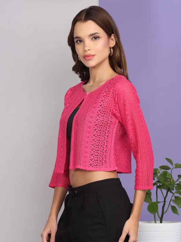 Pink_Cotton_Shrug_For_Women