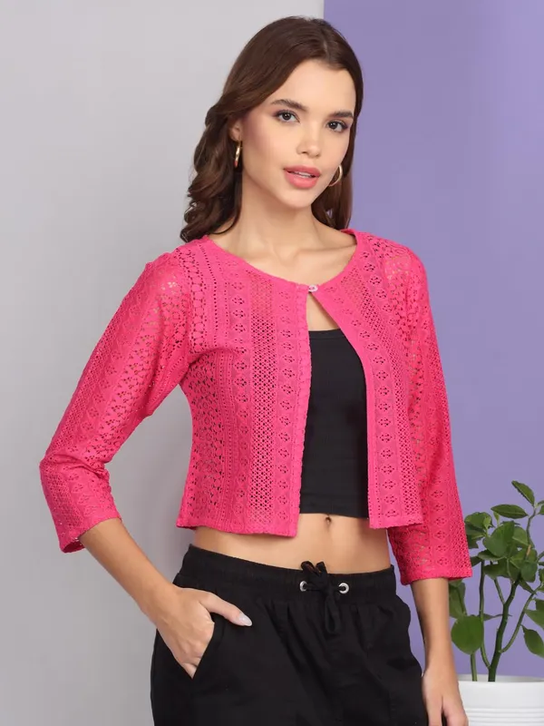 Pink_Cotton_Shrug_For_Women