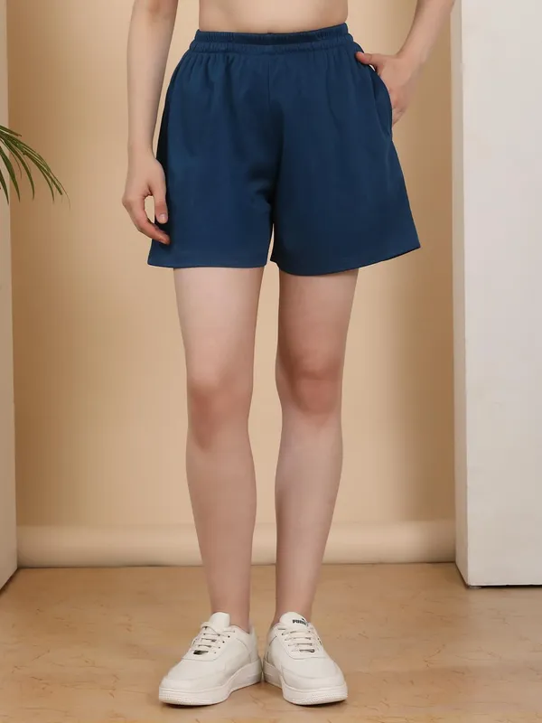 Blue_Cotton_Blend_Shirt_For_Women