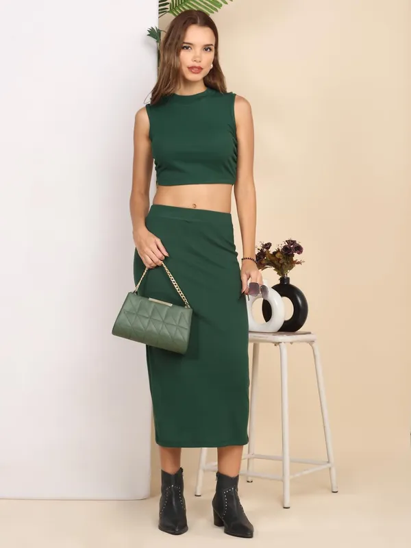 Green_Cotton_Skirt_For_Women