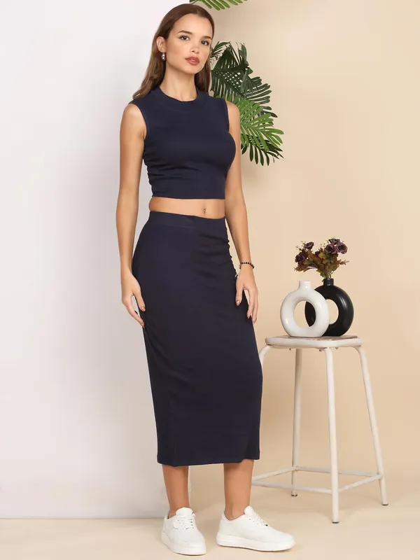 Dark_Blue_Cotton_Skirt_For_Women