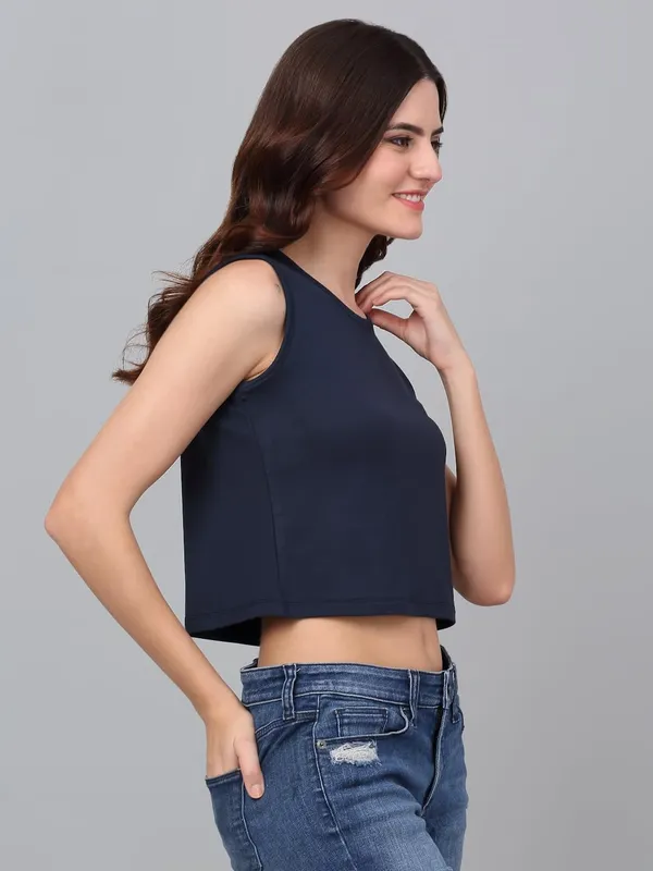 Navy_Blue_Cotton_Shirt_For_Women