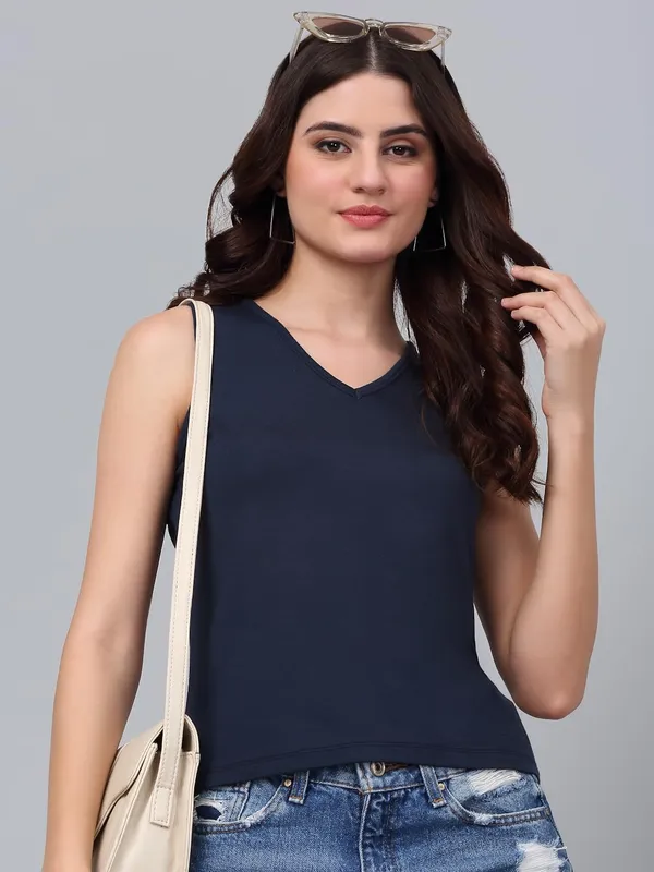 Navy_Blue_Cotton_Shirt_For_Women