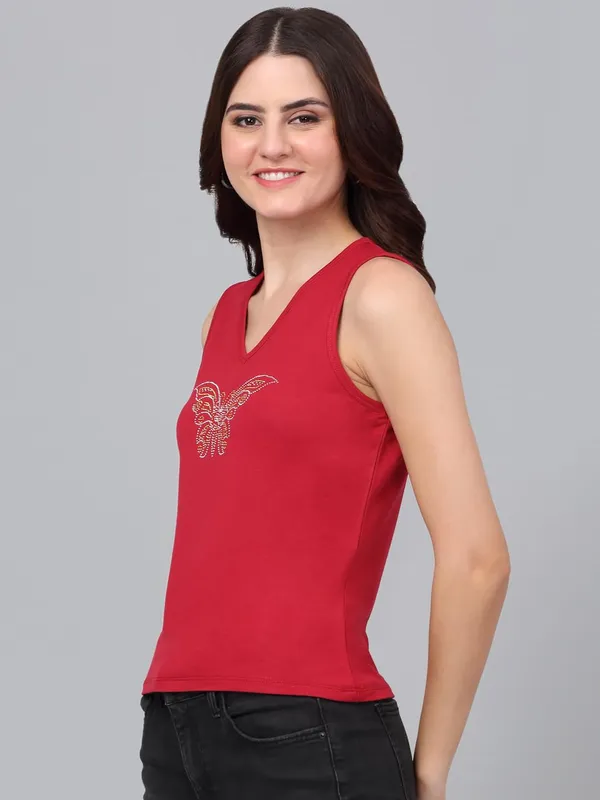 Red_Cotton_Shirt_For_Women