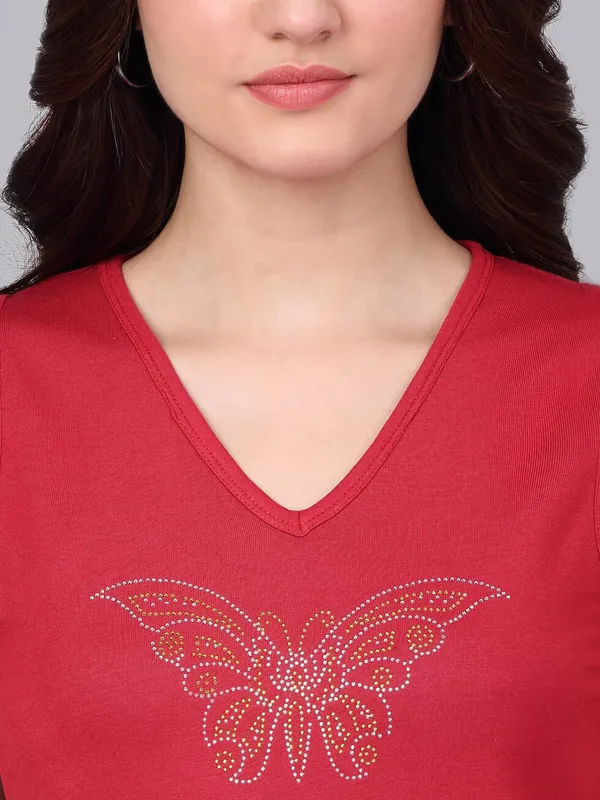 Red_Cotton_Shirt_For_Women