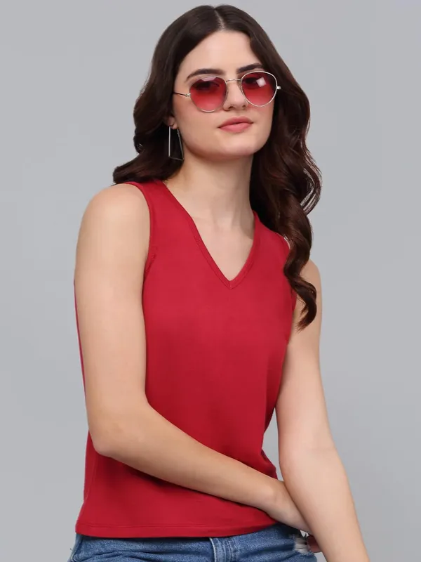 Red_Cotton_Shirt_For_Women