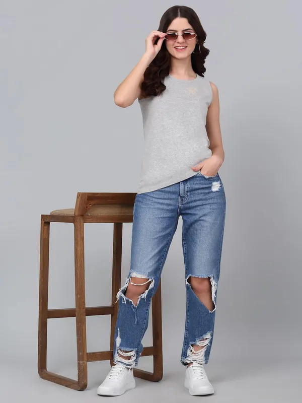 Grey_Cotton_Shirt_For_Women
