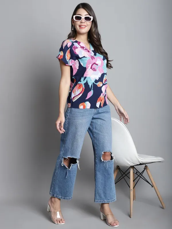 Dressitude-Navy_Blue_&_Multi-Top