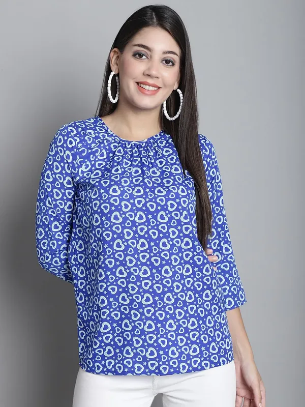 Blue_Polyester_Top_For_Women