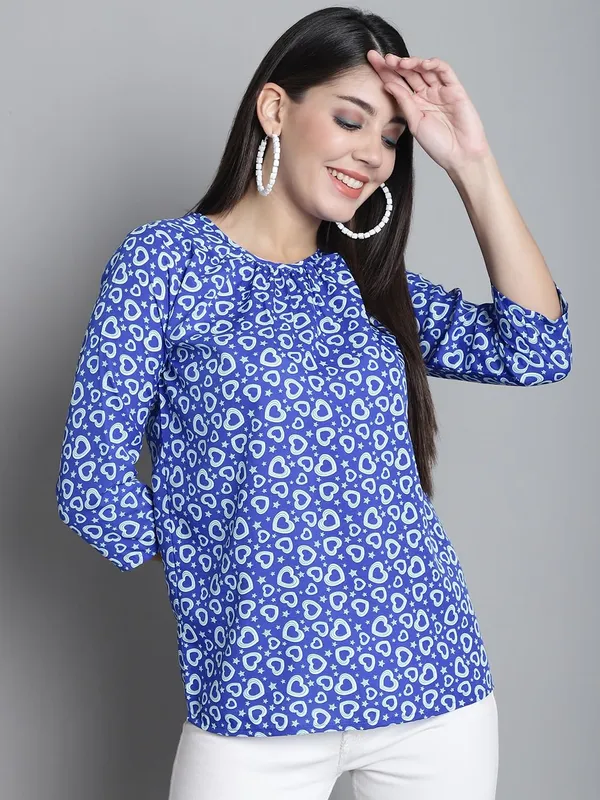 Blue_Polyester_Top_For_Women
