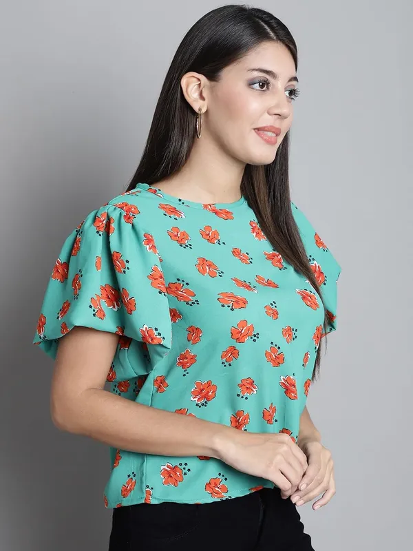 Green_Polyester_Top_For_Women