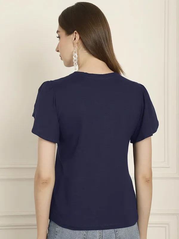 Navy_Blue_Hosiery_Top_For_Women