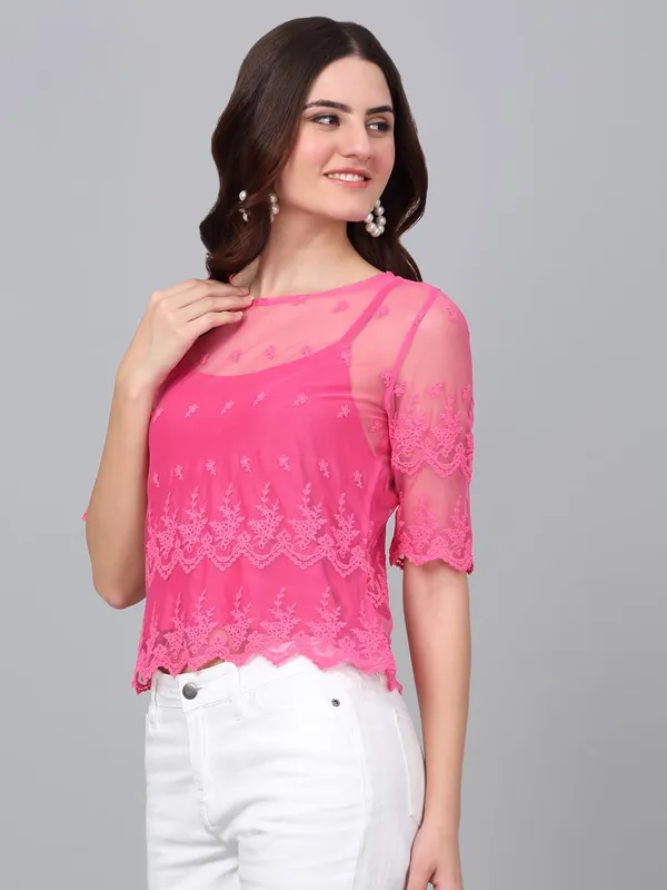 Fuchsia_Pink_Cotton_Top_For_Women