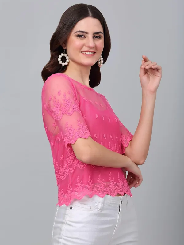 Fuchsia_Pink_Cotton_Top_For_Women