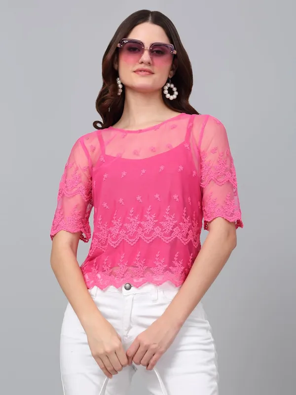 Fuchsia_Pink_Cotton_Top_For_Women