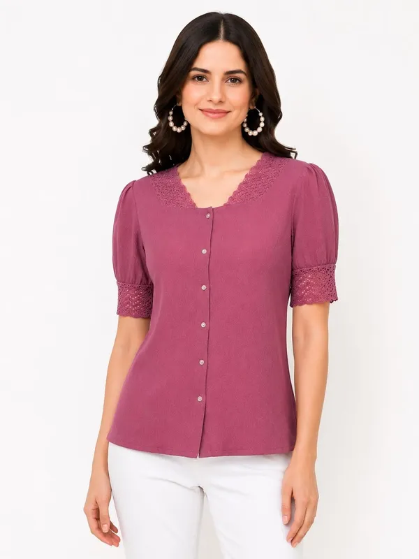 Pink_Cotton_Blend_Top_For_Women