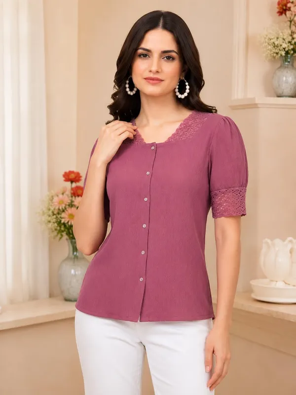 Pink_Cotton_Blend_Top_For_Women