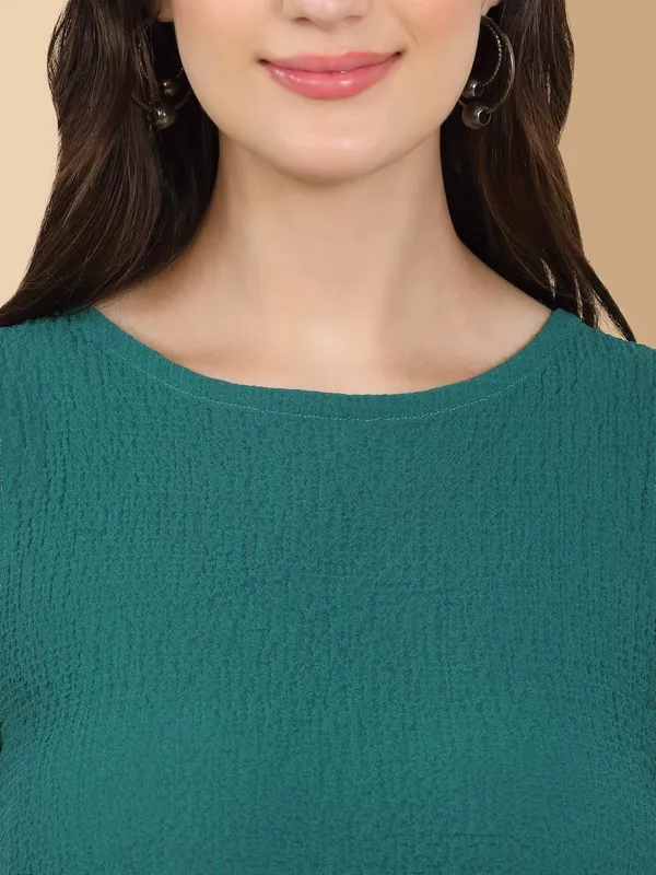 Tea_Green_Poly_Cotton_Top_For_Women